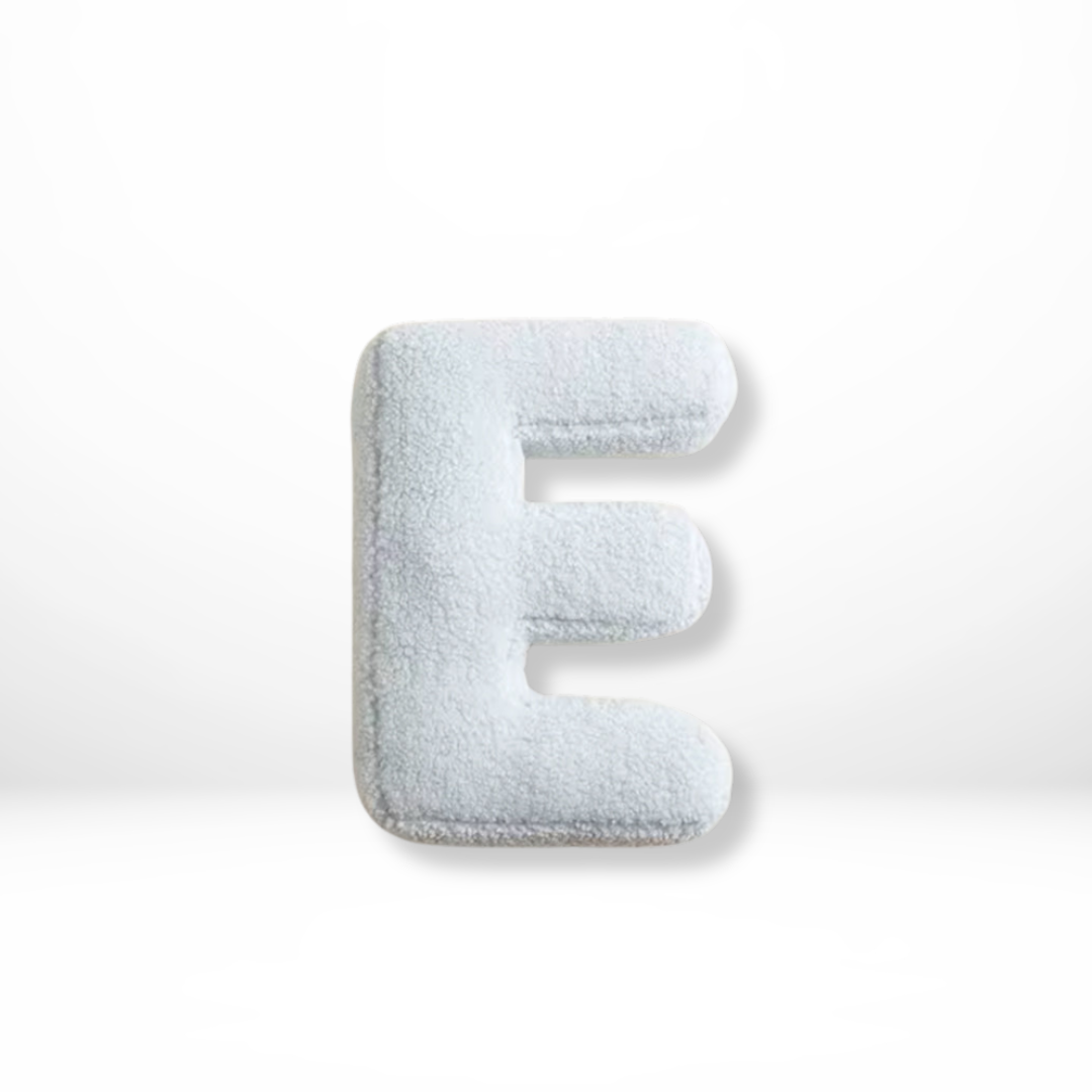 Alphabet Letter Throw Pillow with Sherpa Fabric and Plush Stuffed Design Personalized