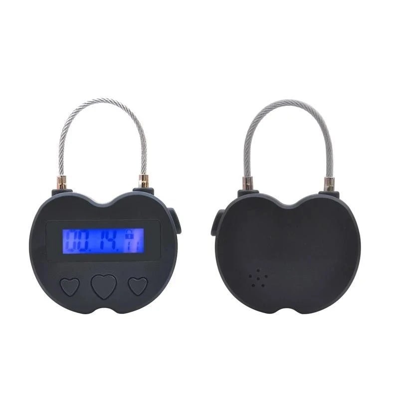 Timer Lock Padlock with Cable Shackle and Digital Countdown Display Lockable