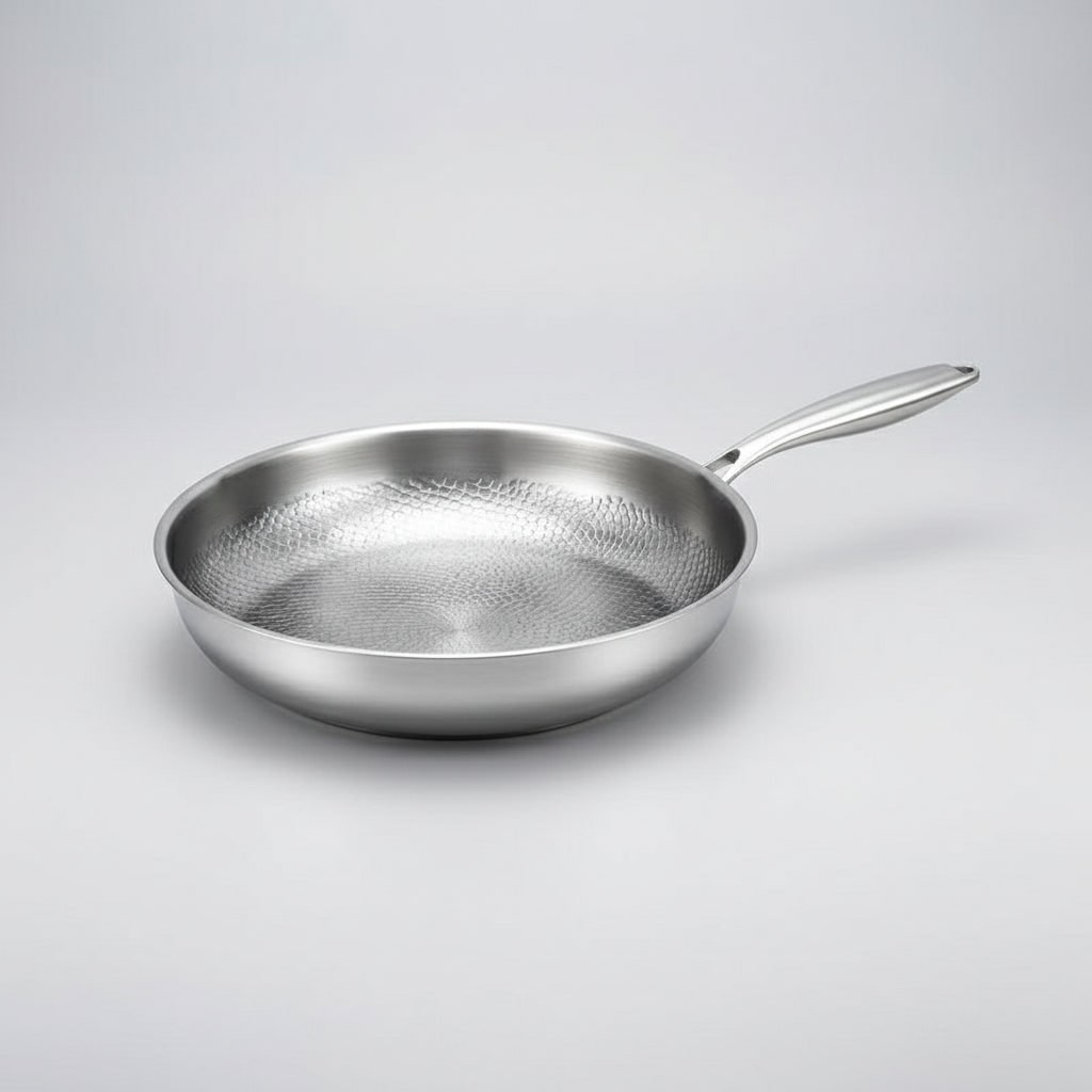 Titanium Non Stick Frying Pan Hammered Stainless Steel Induction Compatible Skillet
