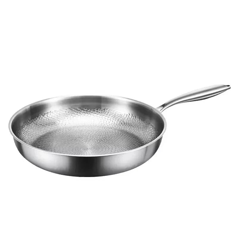 Titanium Non Stick Frying Pan Hammered Stainless Steel Induction Compatible Skillet
