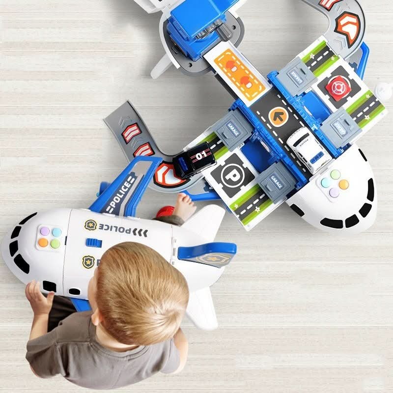 Toy Airplane Playset Foldable Cargo Mini Vehicles Working Crane