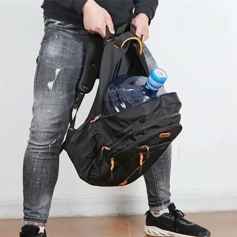 Travel Laptop Backpack Mens Leather Multi-Compartment with Padded Straps Waterproof