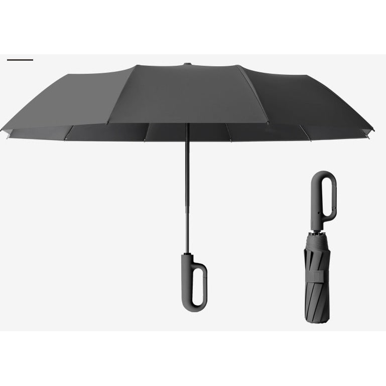 Travel Folding Umbrella with Carabiner Clip Compact Portable Wind Resistant Uv Protection