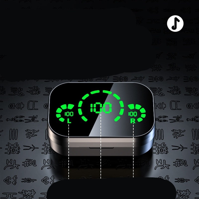 True Wireless Earbuds with Digital Display Charging Case and Bluetooth 5.3