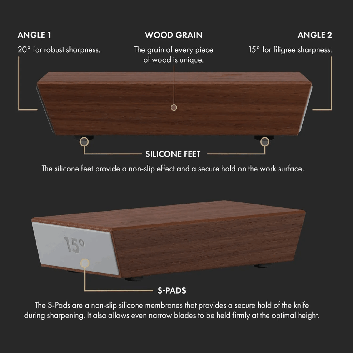 Tumbler Rolling Knife Sharpener Magnetic Angle Guide Wood Portable Diamond