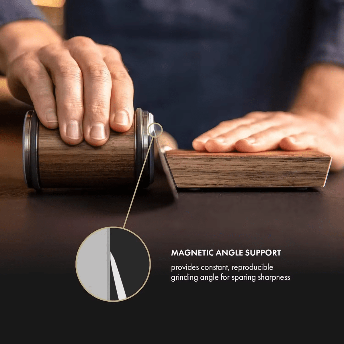 Tumbler Rolling Knife Sharpener Magnetic Angle Guide Wood Portable Diamond