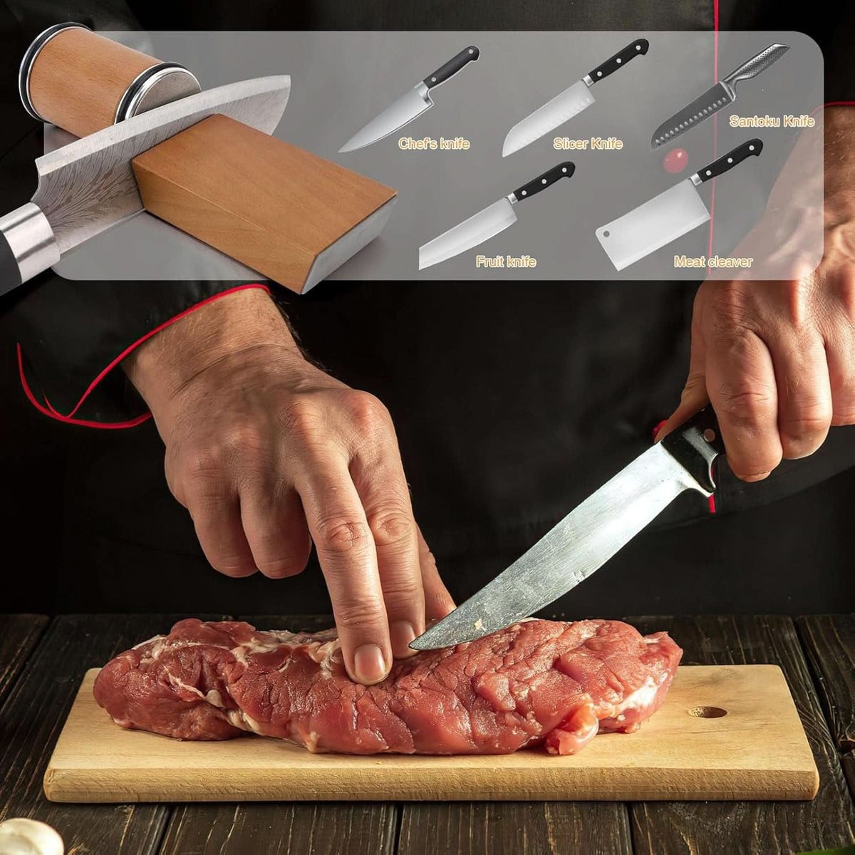 Tumbler Rolling Knife Sharpener Magnetic Angle Guide Wood Portable Diamond