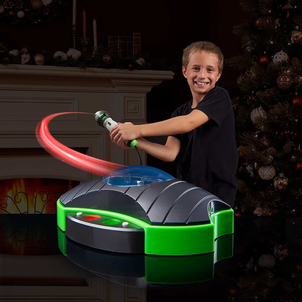 Two Player Virtual Pong Game Tabletop Projector Console with Wireless Controllers