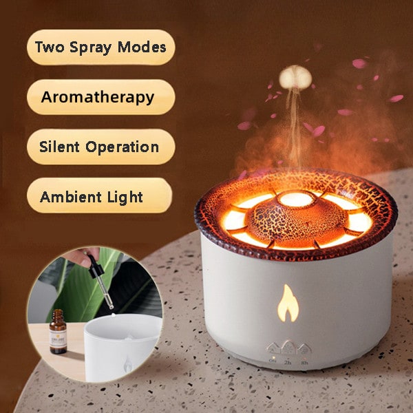 Ultrasonic Essential Oil Diffuser with Flame Light and Jellyfish Mist Mode Aromatherapy Machine