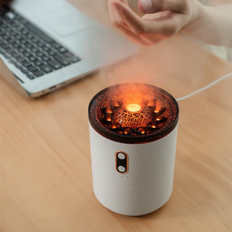 Ultrasonic Essential Oil Diffuser with Flame Light and Jellyfish Mist Mode Aromatherapy Machine
