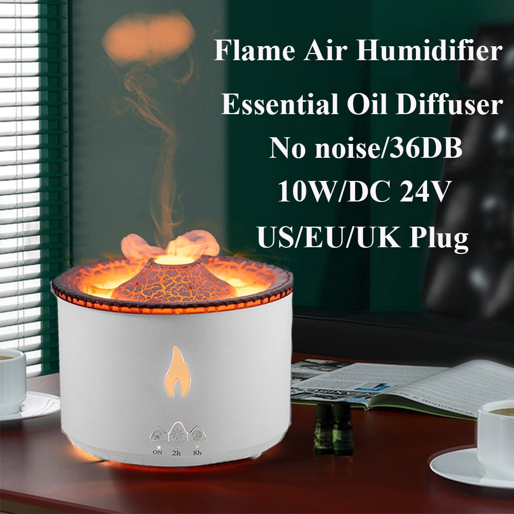 Ultrasonic Essential Oil Diffuser with Flame Light and Jellyfish Mist Mode Aromatherapy Machine