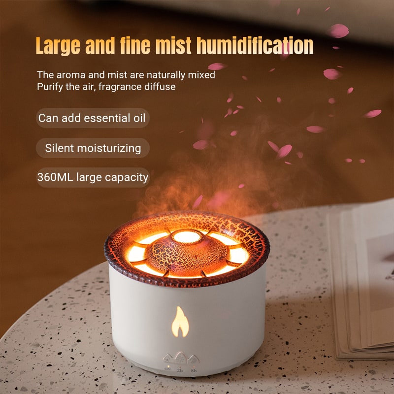 Ultrasonic Essential Oil Diffuser with Flame Light and Jellyfish Mist Mode Aromatherapy Machine