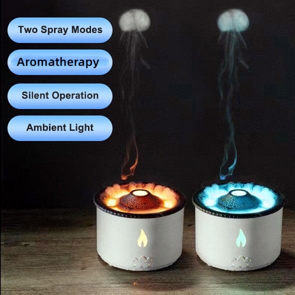 Ultrasonic Essential Oil Diffuser with Flame Light and Jellyfish Mist Mode Aromatherapy Machine