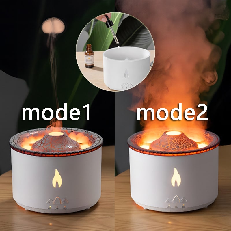 Ultrasonic Essential Oil Diffuser with Flame Light and Jellyfish Mist Mode Aromatherapy Machine