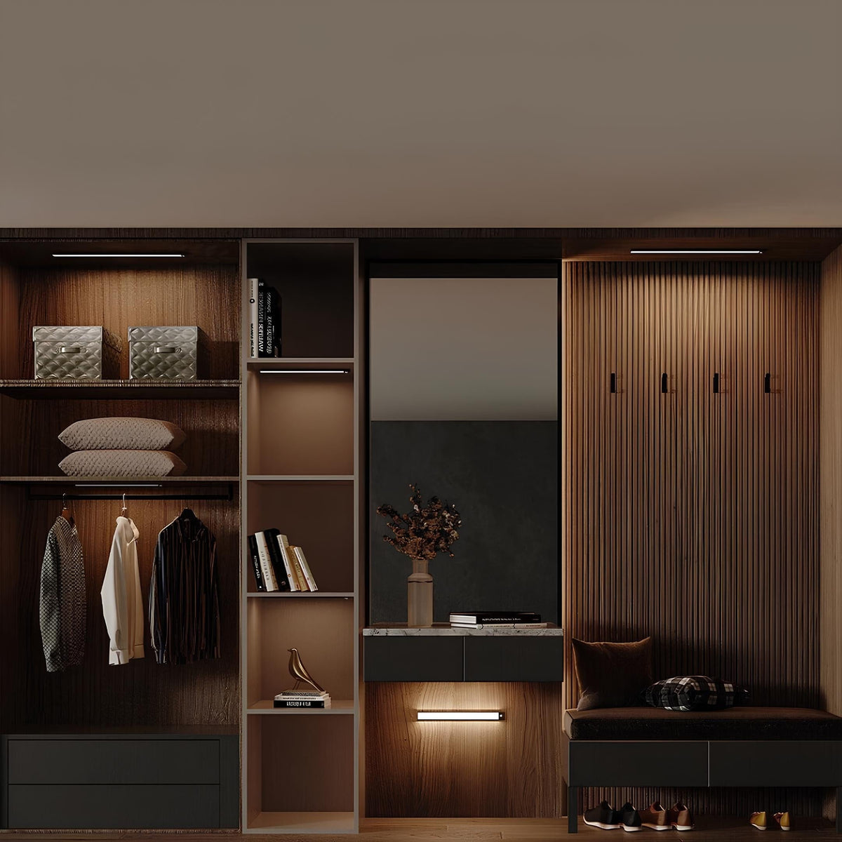Under Cabinet Lights Wireless Lighting Motion Sensor LED Rechargeable Closet