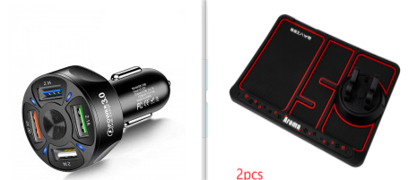 USB Car Charger Adapter with Four Ports and Fast Charge for Mobile Phones Usbc