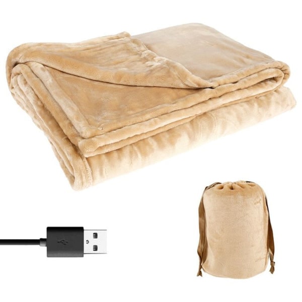 USB Heated Blanket and Throw with Plush Fleece Storage Bag 63 X 33 Inches King Size Electric