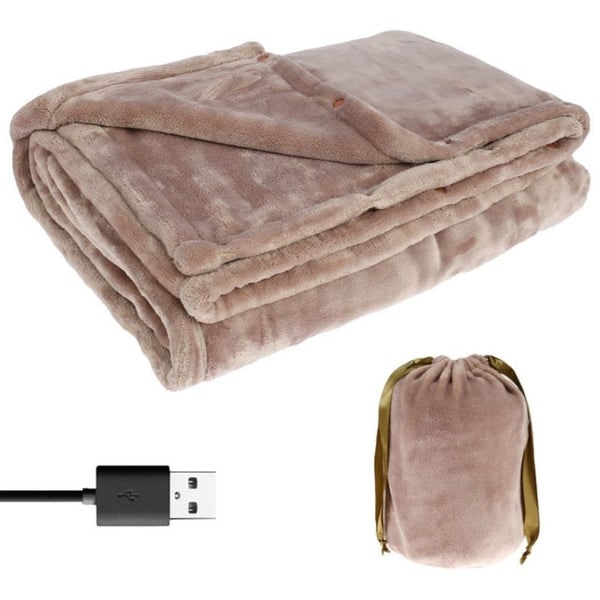 USB Heated Blanket and Throw with Plush Fleece Storage Bag 63 X 33 Inches King Size Electric