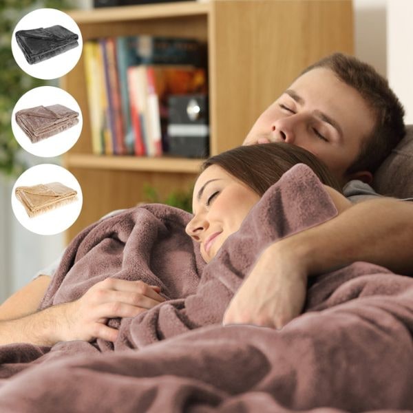 USB Heated Blanket Throw with Cordless Portable Design and Fleece Fabric Queen Size