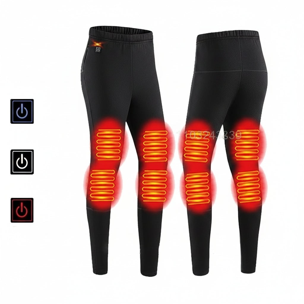 USB Heated Long Johns Thermal Underwear Set with Multiple Heating Zones for Cold Weather