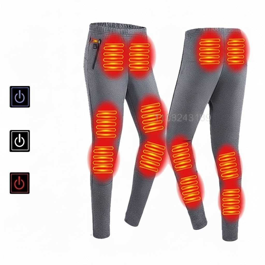 USB Heated Long Johns Thermal Underwear Set with Multiple Heating Zones for Cold Weather
