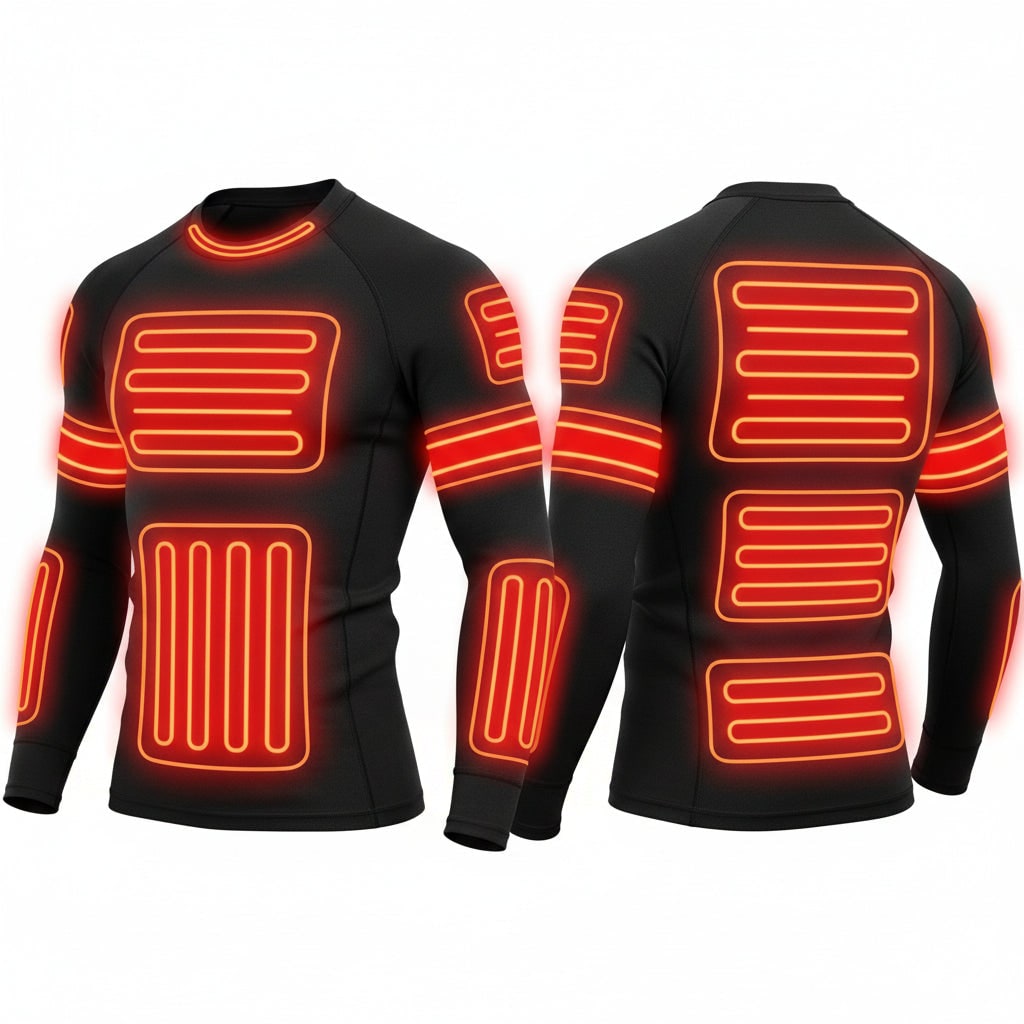 USB Heated Long Johns Thermal Underwear Set with Multiple Heating Zones for Cold Weather