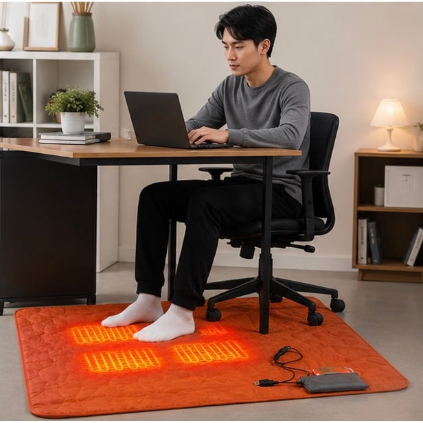 USB Powered Heated Camping Sleeping Pad with Multiple Heating Zones and Quilted Fabric