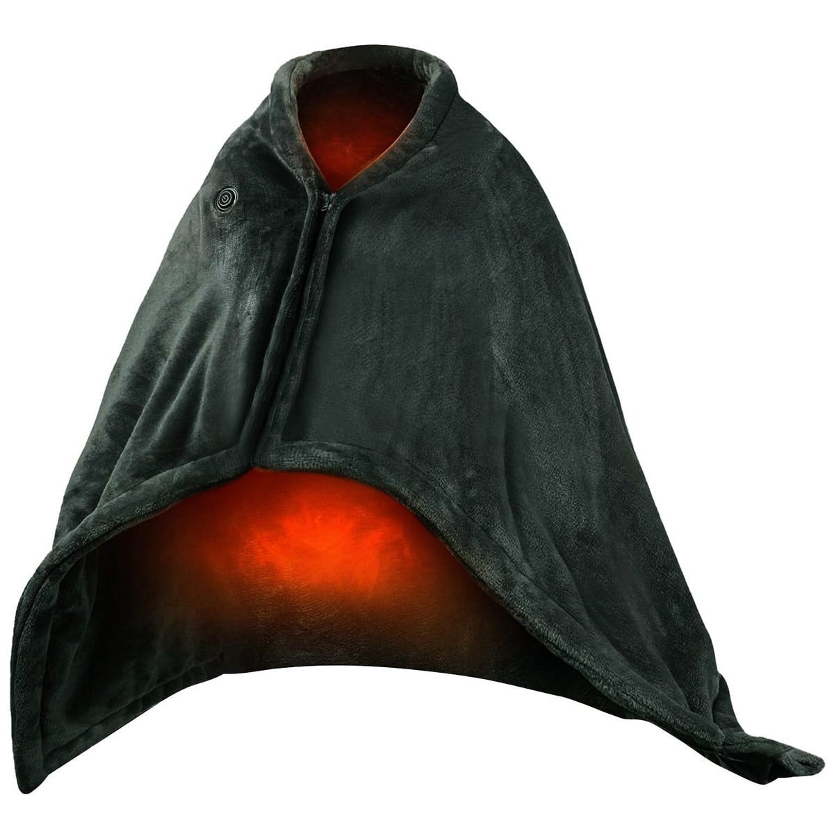 USB Wearable Heated Blanket with Zipper Fleece Throw Wrap and Electric Shawl 59x31in