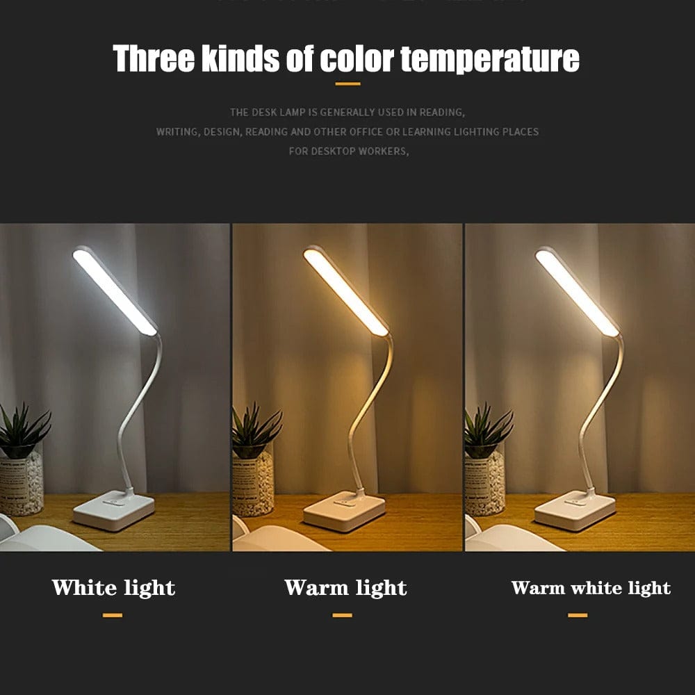 Flexible Arm Desk Lamp Rechargeable Adjustable Light