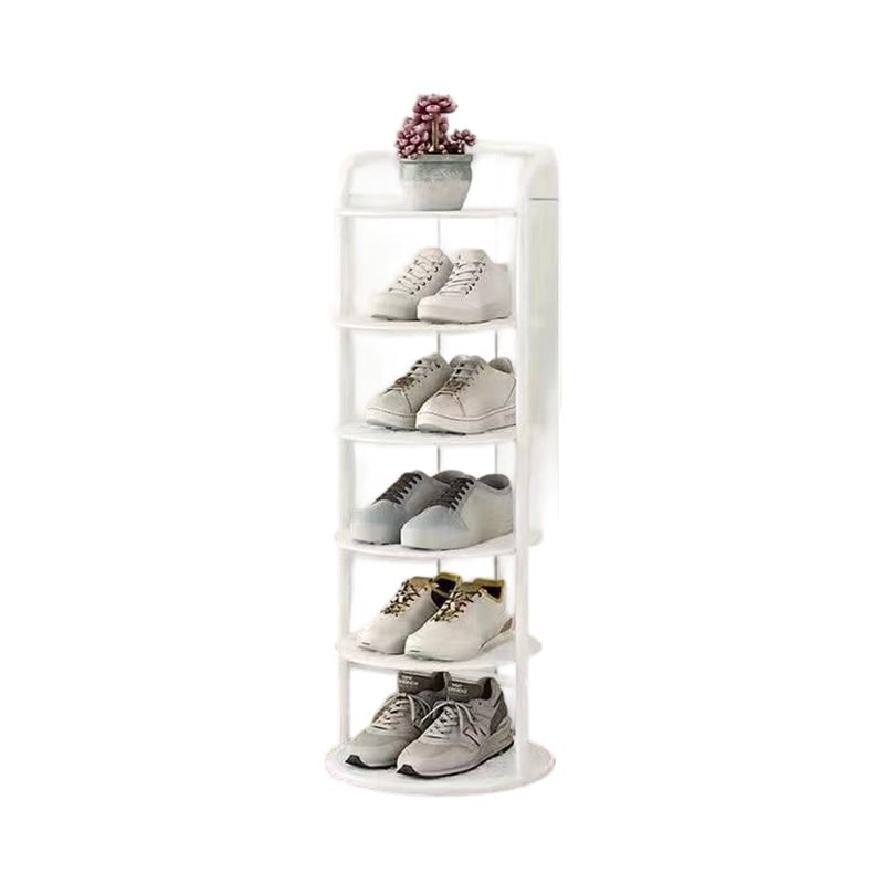 Vertical Shoe Rack and Storage with Metal Frame Freestanding Multi-Tier Round Shelves
