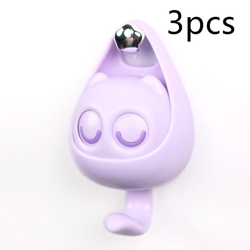 Wall Hooks with Adhesive Backing Winking Cat Coat for Mounted Decoration Key and Hat for Home