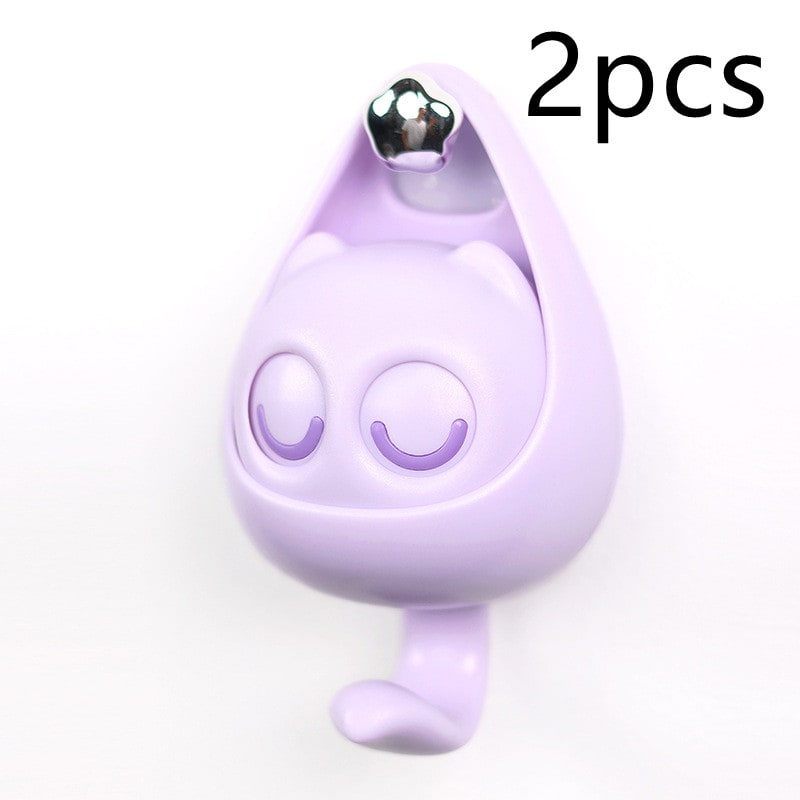 Wall Hooks with Adhesive Backing Winking Cat Coat for Mounted Decoration Key and Hat for Home