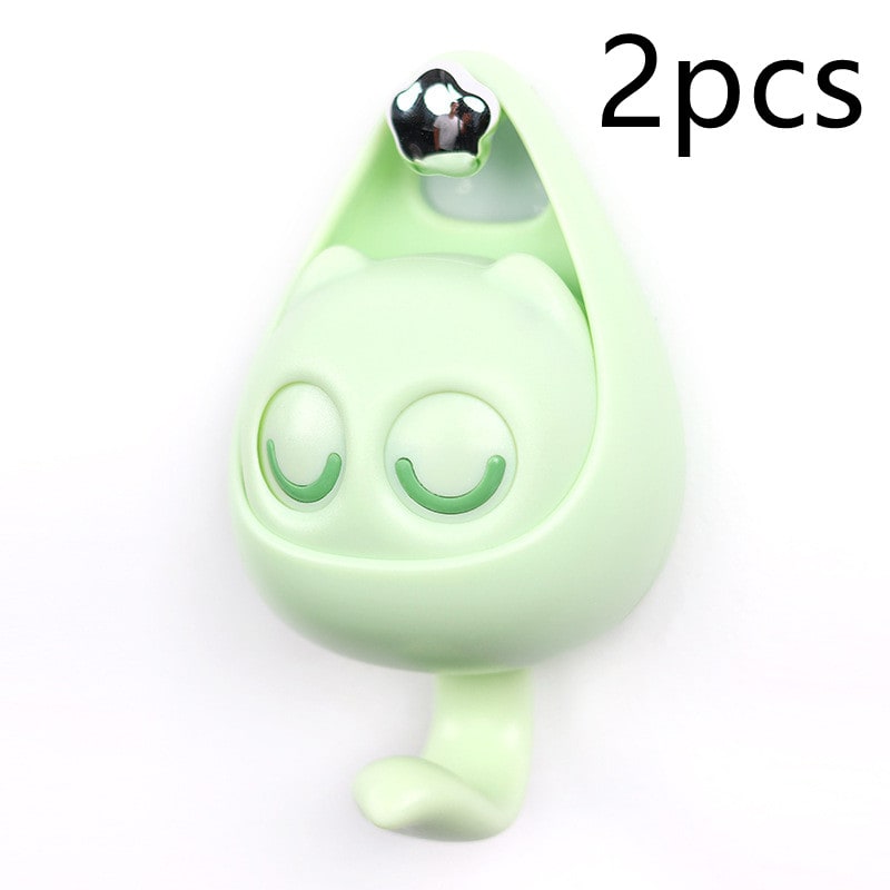 Wall Hooks with Adhesive Backing Winking Cat Coat for Mounted Decoration Key and Hat for Home