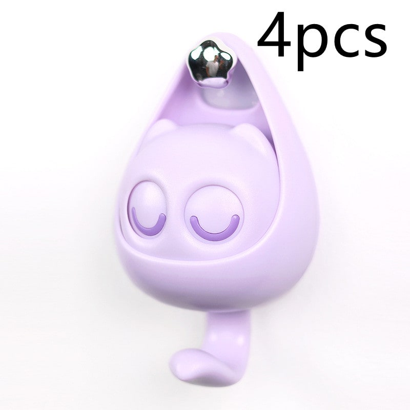 Wall Hooks with Adhesive Backing Winking Cat Coat for Mounted Decoration Key and Hat for Home