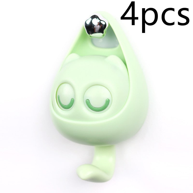 Wall Hooks with Adhesive Backing Winking Cat Coat for Mounted Decoration Key and Hat for Home
