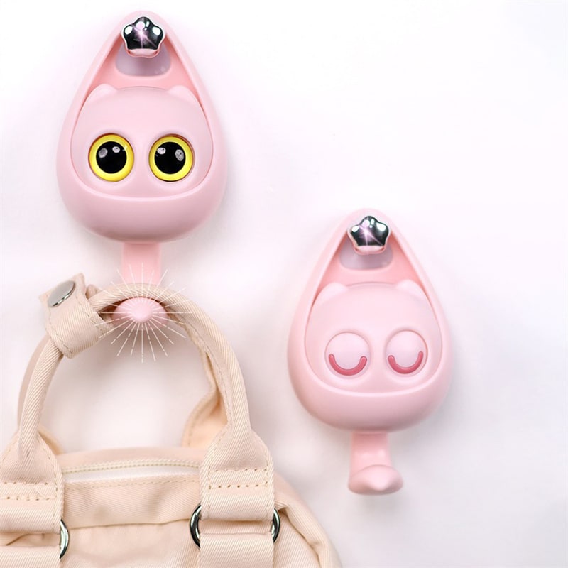 Wall Hooks with Adhesive Backing Winking Cat Coat for Mounted Decoration Key and Hat for Home