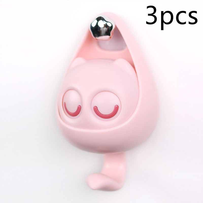 Wall Hooks with Adhesive Backing Winking Cat Coat for Mounted Decoration Key and Hat for Home