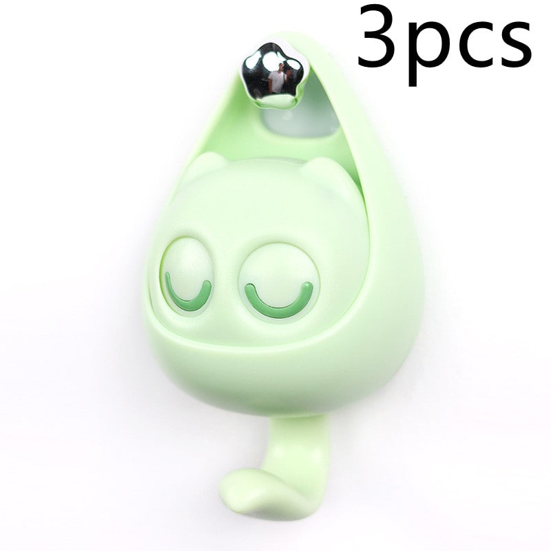 Wall Hooks with Adhesive Backing Winking Cat Coat for Mounted Decoration Key and Hat for Home