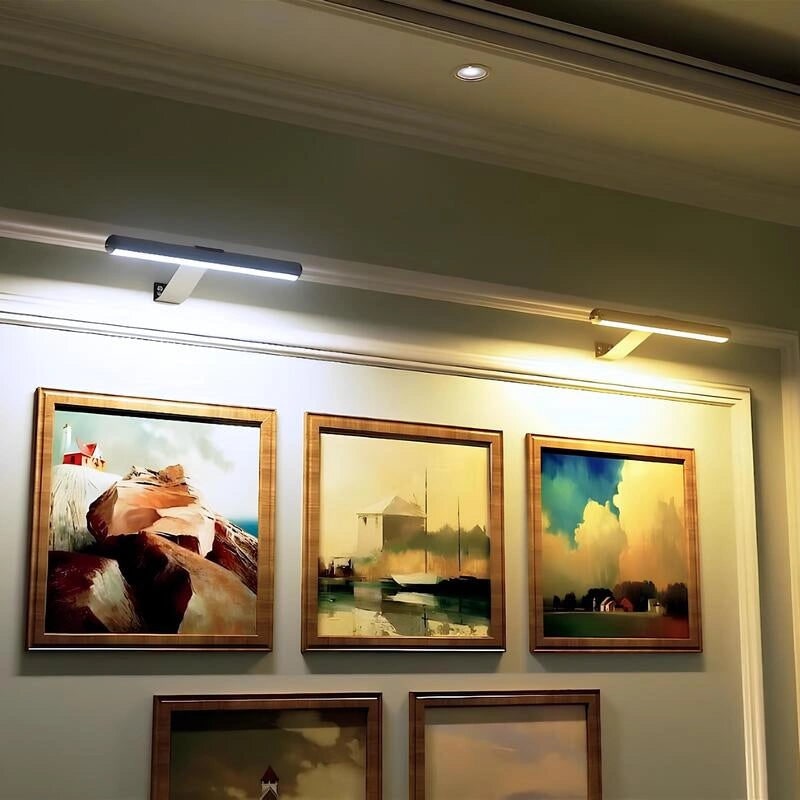 Wall Light Picture Art LED Rechargeable Cordless Wireless Metal