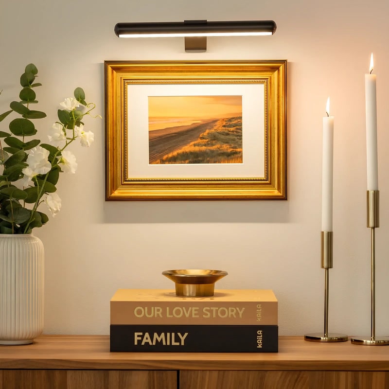 Wall Light Picture Art LED Rechargeable Cordless Wireless Metal