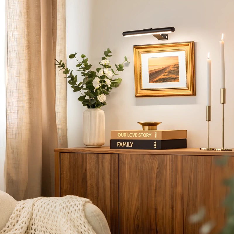 Wall Light Picture Art LED Rechargeable Cordless Wireless Metal