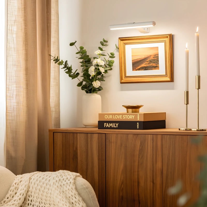 Wall Light Picture Art LED Rechargeable Cordless Wireless Metal