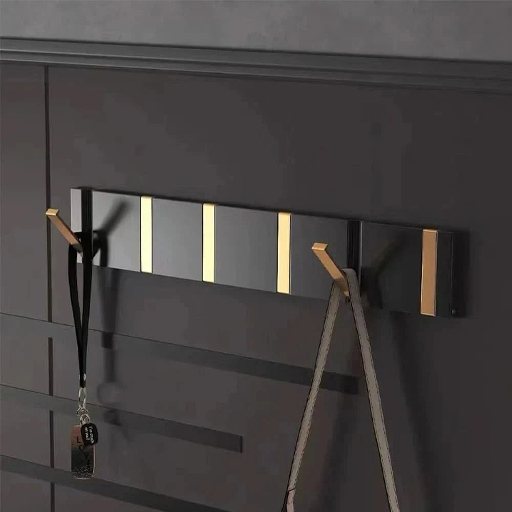 Wall Mounted Modern Folding Coat Rack with Retractable Hooks Space Saving