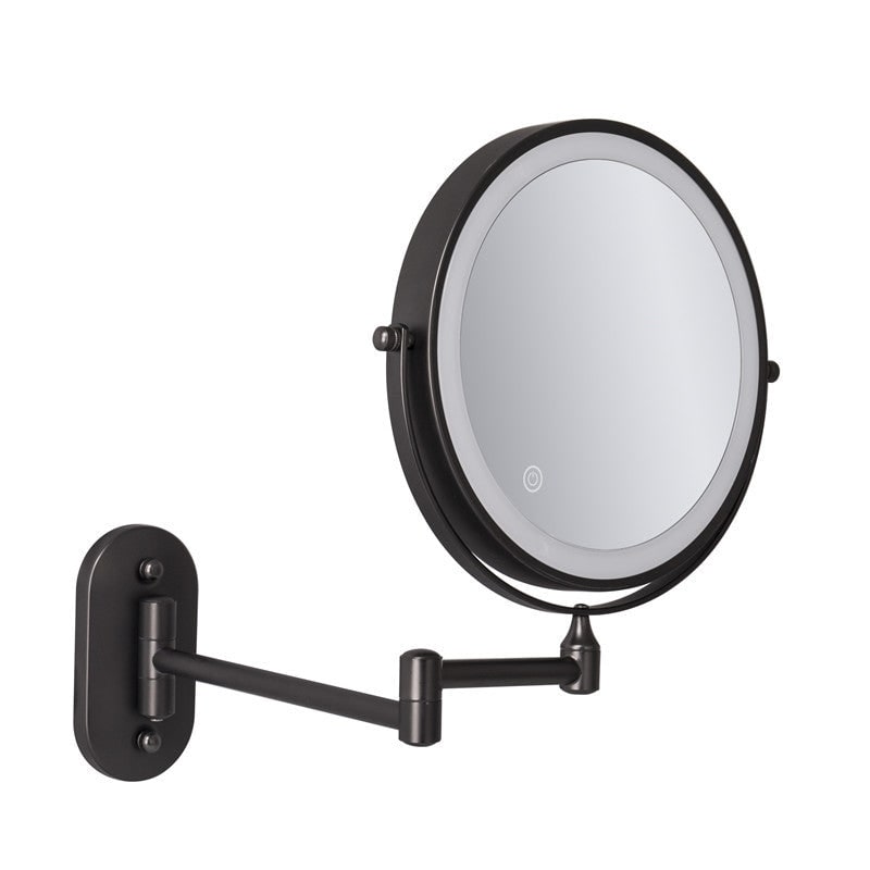 Wall Mounted Vanity Mirror for Makeup with LED Lights 10x Magnification and Folding Arm