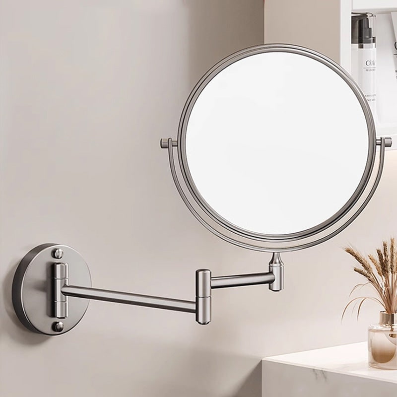 Wall Mounted Vanity Mirror for Makeup with LED Lights 10x Magnification and Folding Arm
