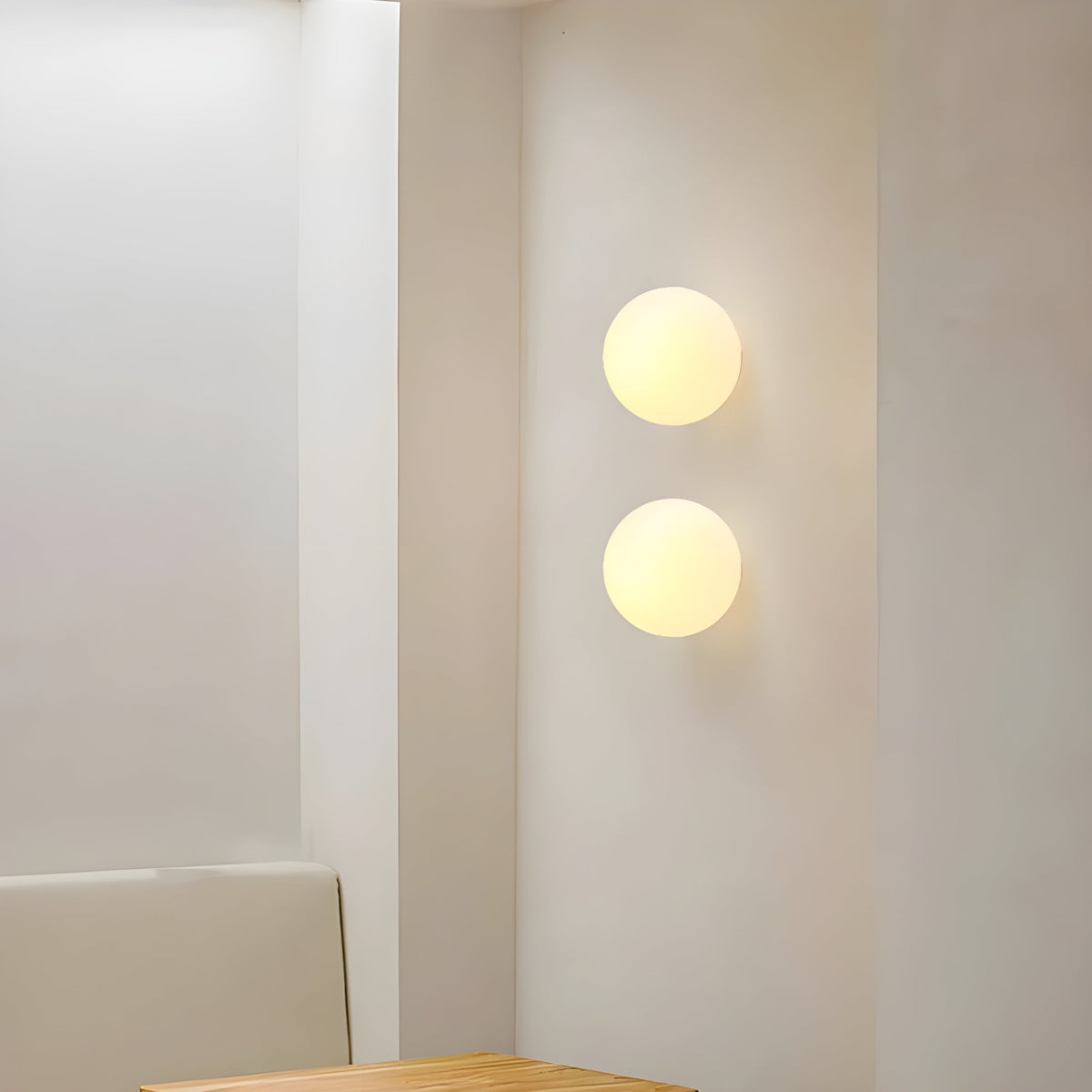 Flush Mount Globe Wall Sconce with Frosted Glass Modern Minimalist Design