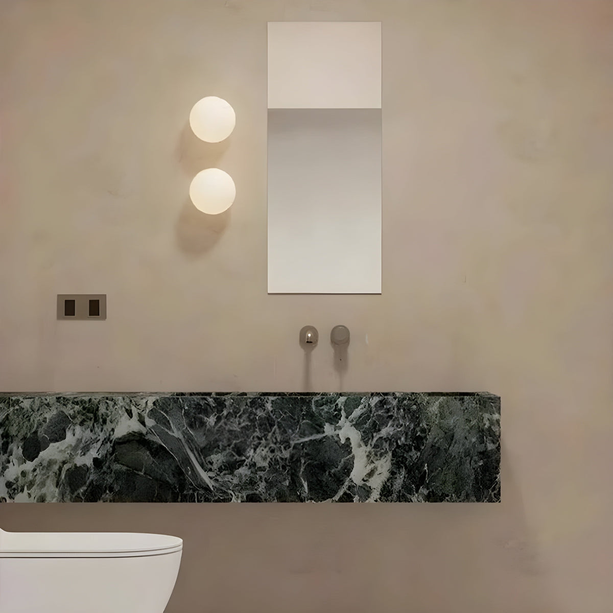 Flush Mount Globe Wall Sconce with Frosted Glass Modern Minimalist Design
