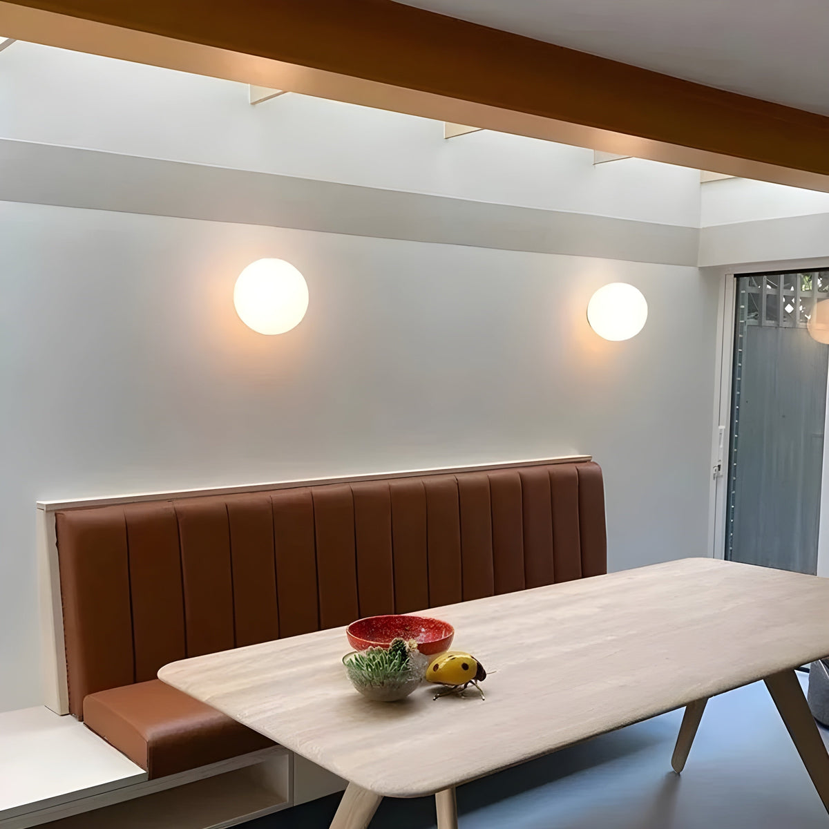 Flush Mount Globe Wall Sconce with Frosted Glass Modern Minimalist Design