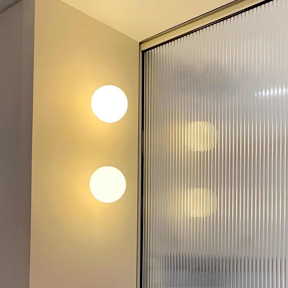 Flush Mount Globe Wall Sconce with Frosted Glass Modern Minimalist Design
