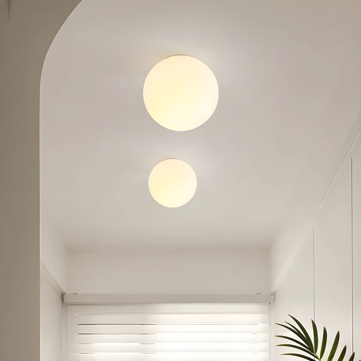 Flush Mount Globe Wall Sconce with Frosted Glass Modern Minimalist Design